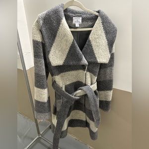 Women’s striped Wool blend belted Coat
